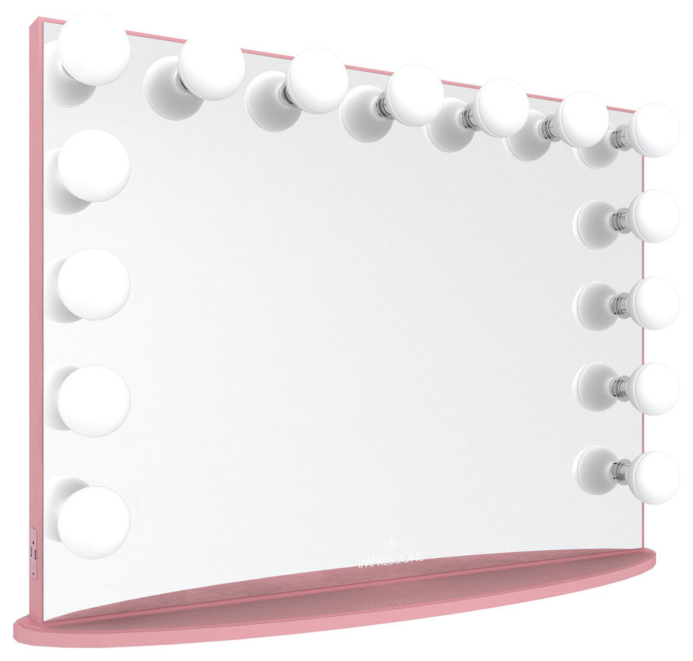 Hollywood Glow Pro Vanity Mirror, Light Pink, Frosted Bulb, Non-Bluetooth
