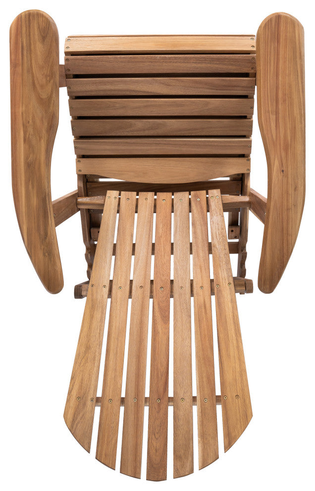 GDF Studio Katherine Outdoor Reclining Wood Adirondack Chairs, Set of 2, Natural