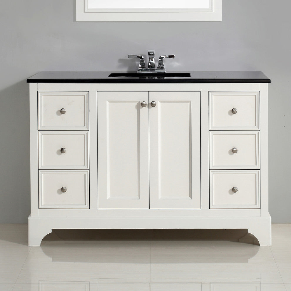 Cambridge 48" Bath Vanity with Black Granite Top