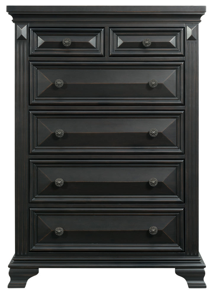 Picket House Furnishings Trent 6-Drawer Chest in Antique Black