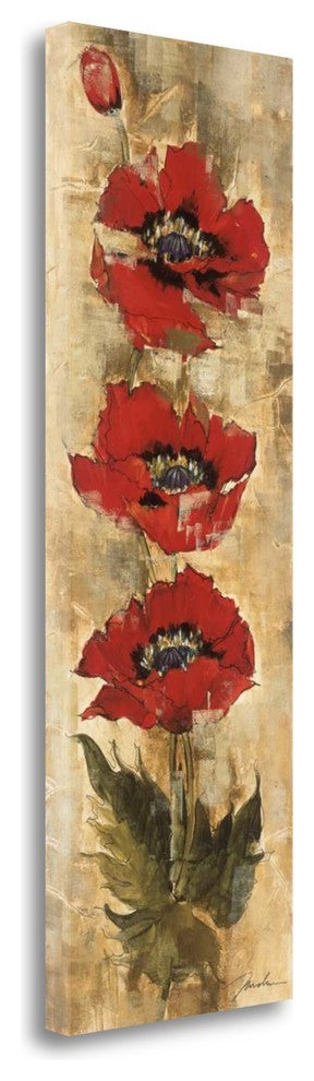 "Strand Of Poppies I" By Liz Jardine, Giclee Print on Gallery Wrap Canvas