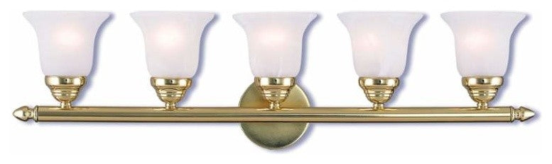 Neptune 5-Light Bath Vanity, Polished Brass