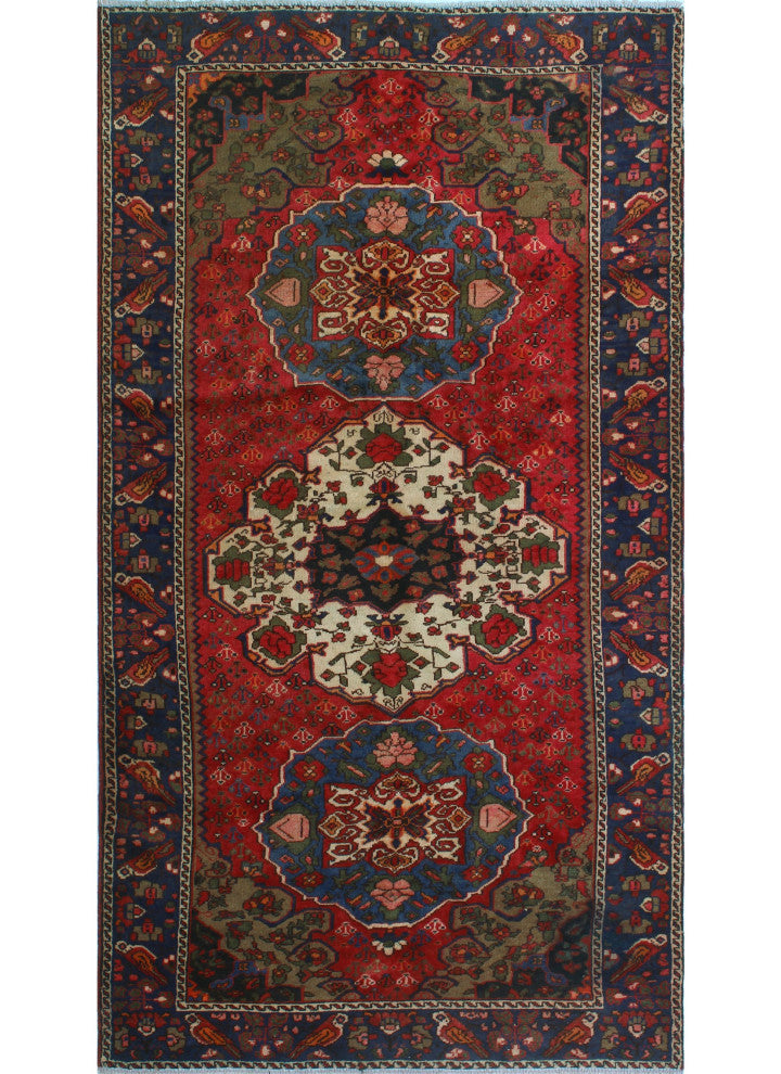 Vintage Distressed Charles Red Rug