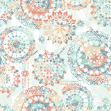 Bohemian Peel and Stick Wallpaper, Orange/Blue