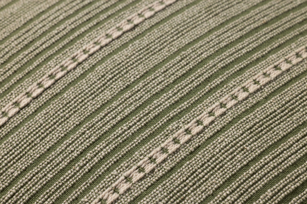 Chris Loves Julia x Loloi Howie Green / Natural 22'' x 22'' Cover, Down Pillow