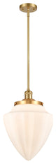 Large Bullet 1 Light Mini Pendant, Satin Gold, Matte White