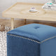 GDF Studio Allen Glam Velvet Ottoman, Cobalt
