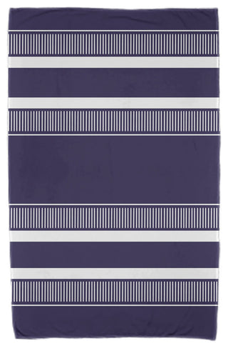 30x60" Dashing Stripe, Stripe Print Beach Towel, Navy Blue