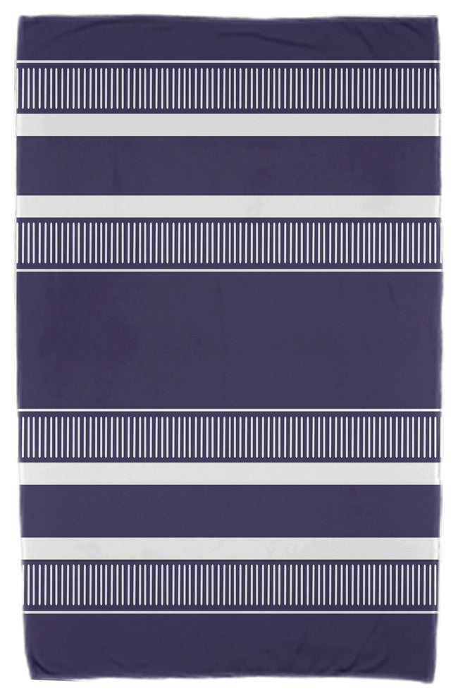 30x60" Dashing Stripe, Stripe Print Beach Towel, Navy Blue