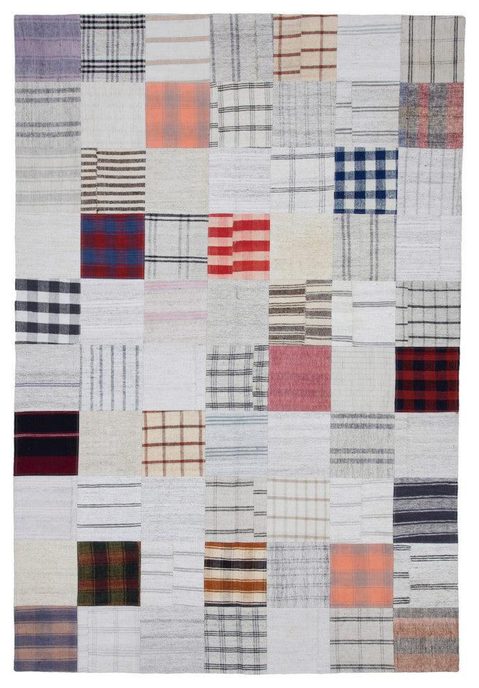 Rug N Carpet - Handmade Anatolian 6' 8'' x 9' 11'' Unique Patchwork Kilim Rug