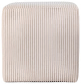 Roy Microsuede Fabric Upholsetered Ottoman/Stool, Beige, Square