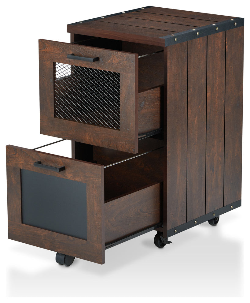 Lina Rustic Mesh Coffee Table, Walnut