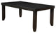 Benzara Wooden Rectangular Dining Table With 18" Leaf, Dark Walnut Brown