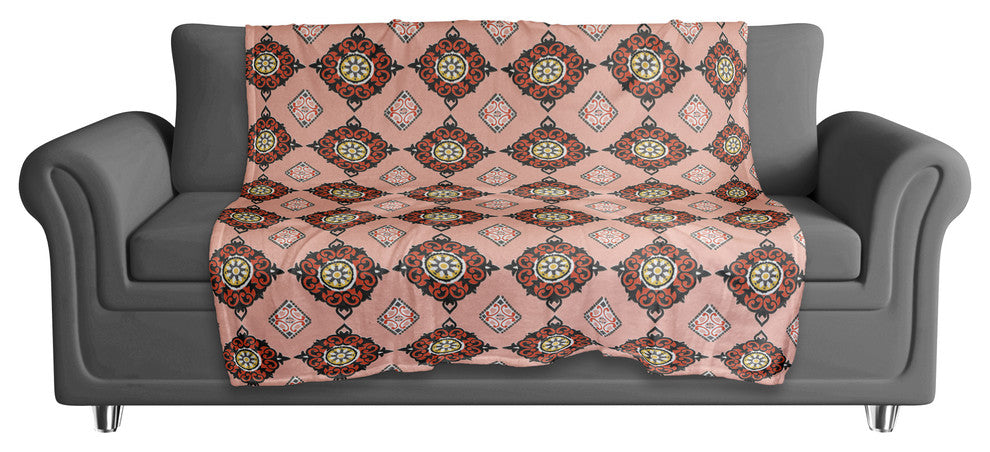 Imperial Pattern in Pink Fleece Blanket