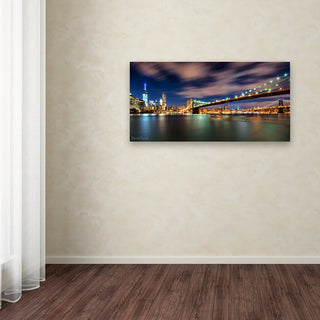 'Brooklyn Bridge and Downtown' Canvas Art by David Ayash
