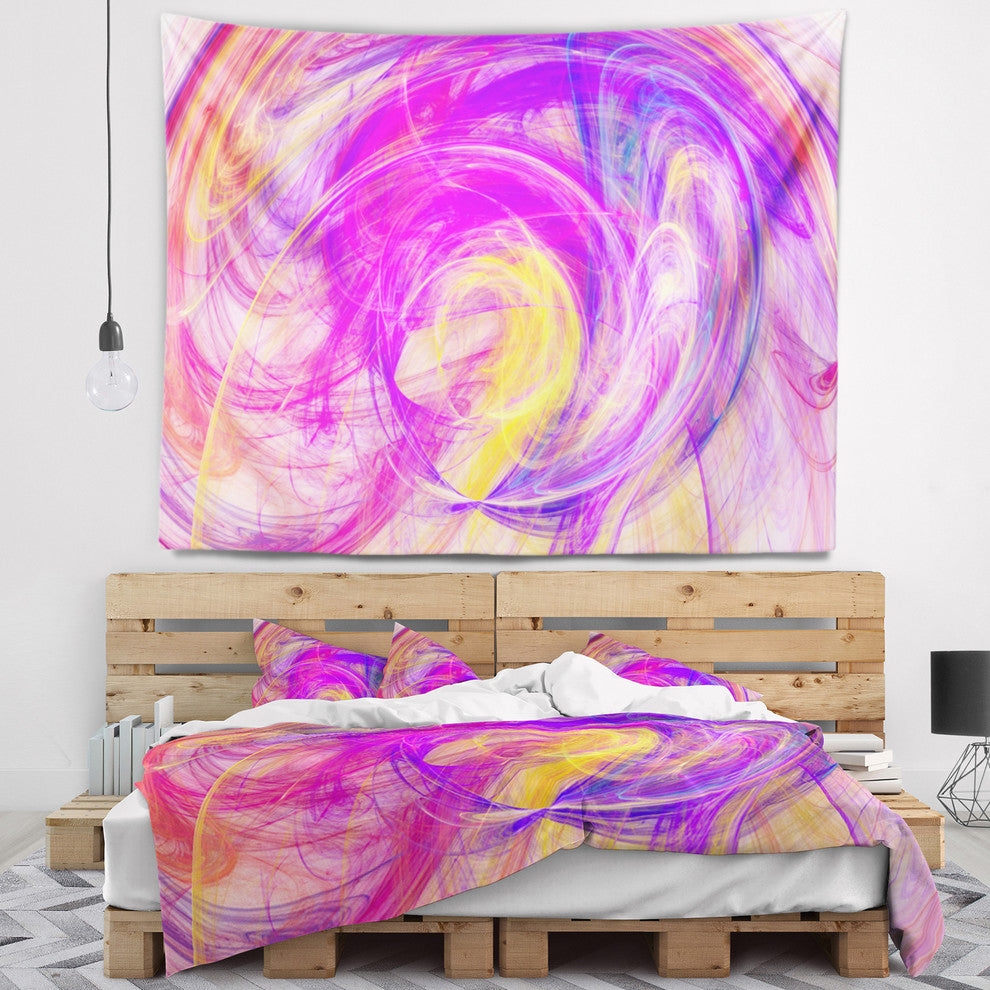 Purple Mystic Psychedelic Texture Abstract Wall Tapestry, 92"x78"