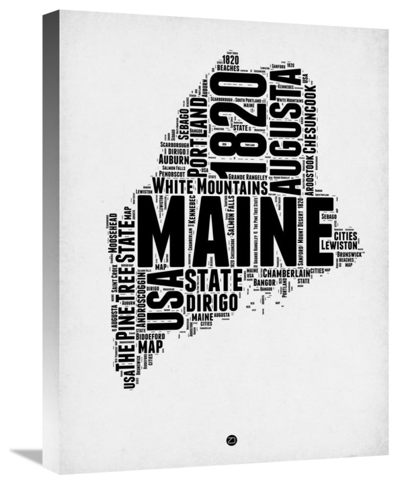 "Maine Word Cloud 2" Fine Art Print