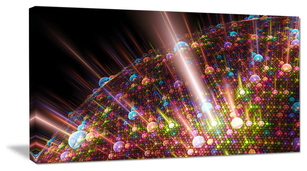 Multi Color Solar Bubbles Planet, Oversized Abstract Canvas Art Print, 60x28