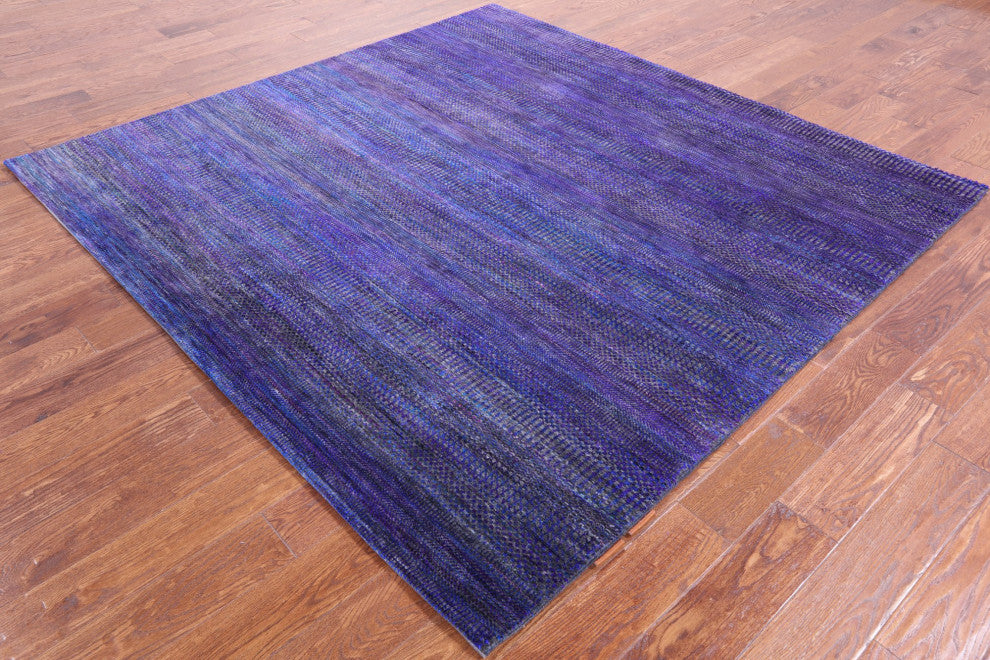 7' Square Super Savannah Gabbeh Handmade Wool and Silk Rug Q6874