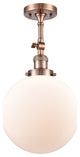 X-Large Beacon 1-Light Semi-Flush Mount, Antique Copper, Matte White