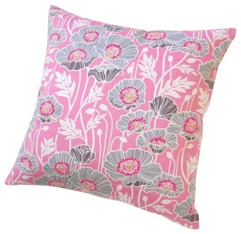 Pristine Poppy Pink Or Midnight Blue 20" Indoor Throw Pillow, Pink