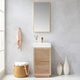 Huesca Bath Vanity, Integrated Sink Top, North American Oak, 18", Without Mirror