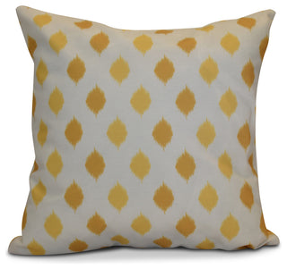 Decorative Holiday Pillow Geometric, Yellow, 16"x16"