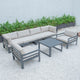 LeisureMod Chelsea 7-Piece Patio Sectional With Coffee Table, Beige