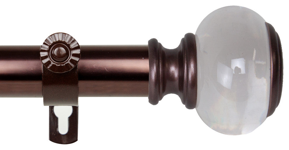 Leilani 1" Diameter Curtain Rod, Bronze, 120-170"