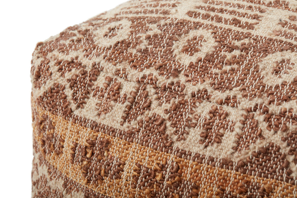 Loloi LPF0015 Beige / Multi 18"W x 18"D x 18"H Pouf