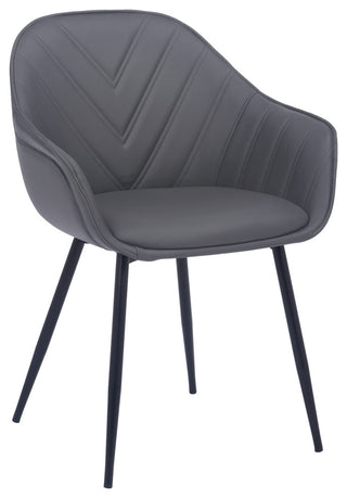 Clover Grey Faux Leather Dining Room Chair with Black Metal Legs