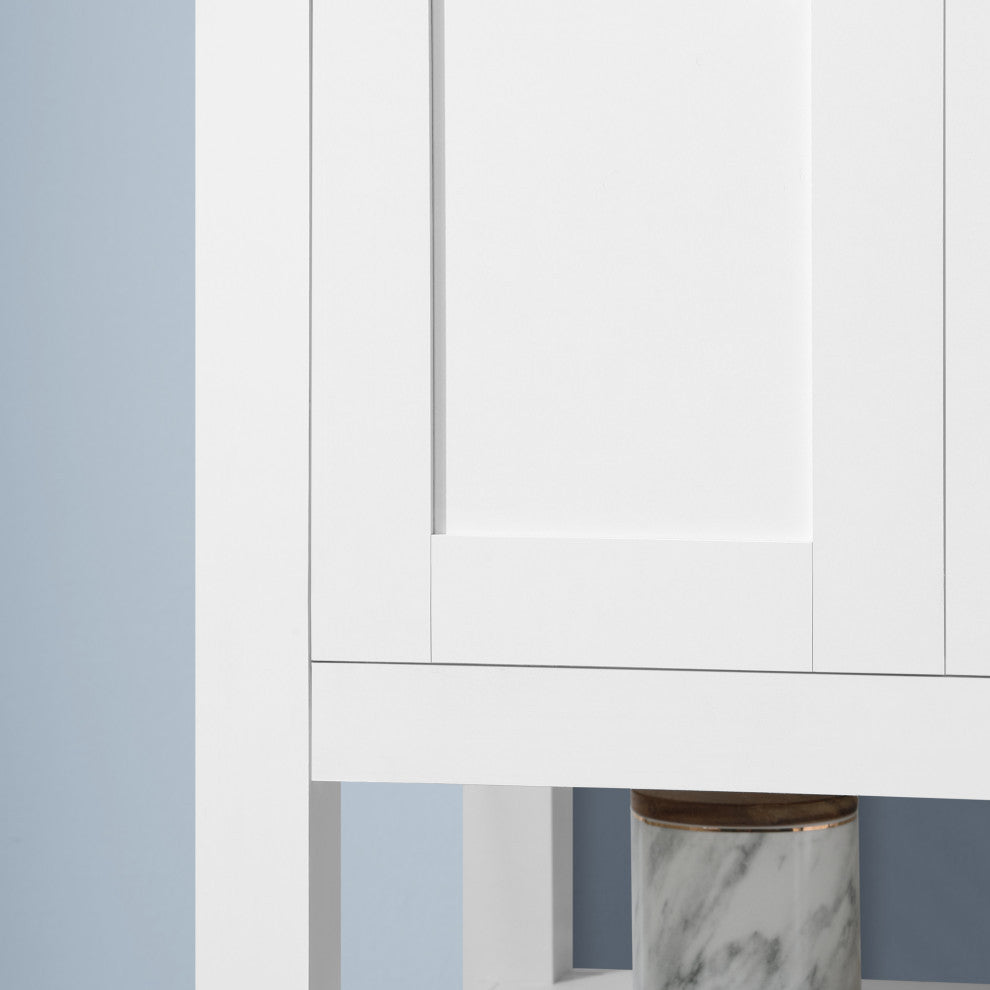 Ove Decors Vegas Single Sink Bathroom Vanity Set With Countertop, White, White, 24"