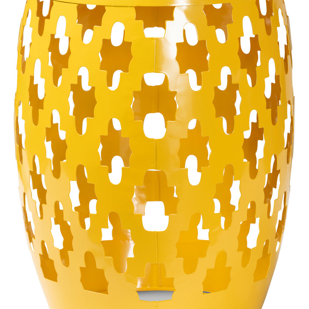 Elenor Contemporary Outdoor Side Table, Yellow