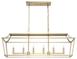 Hunter Laurel Ridge Alturas Gold 6 Light Linear Chandelier Ceiling Light