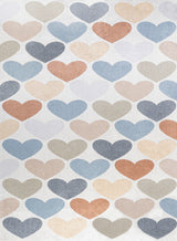 Dila Modern Hearts Machine-Washable Area Rug, 4 X 6