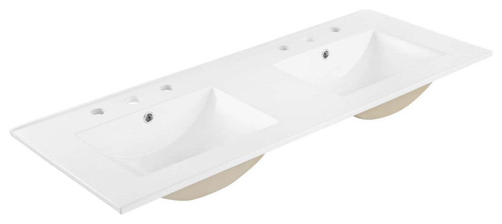 Alchemist 48" Double Sink Bathroom Vanity - White Black