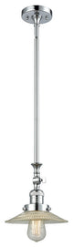 1-Light LED Halophane Mini Pendant, Polished Chrome, Clear Halophane