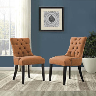Orange Regent Dining Side Chair Fabric Set of 2