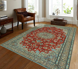 Fine Vintage Distressed Aristocr Red/Beige Rug, 5'1 x 6'5