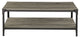 Walker Edison 46" Urban Ind. Angle Iron Wood Coffee Table, Slate Gray