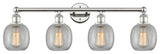 Belfast 4-Light 33" Bath Vanity Light, Polished Nickel, Clear Crackle