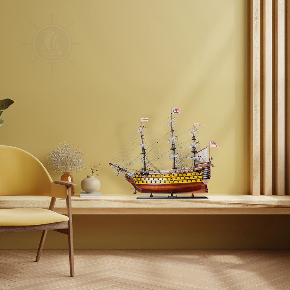 Hms Victory Painted Museum-quality Fully Assembled Wooden Model Ship