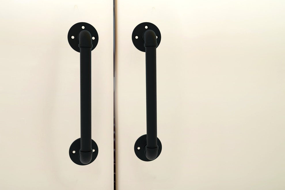Pipeline Door Pull, Matte Black, 12"