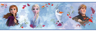 Frozen 2 Peel and Stick Wallpaper Border, White and Blue