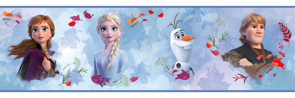 Frozen 2 Peel and Stick Wallpaper Border, White and Blue