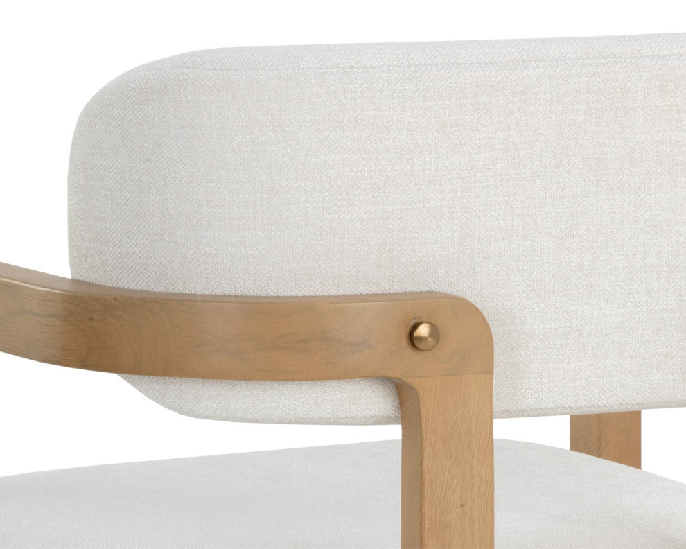 Madrone Dining Armchair, Rustic Oak, Heather Ivory Tweed
