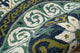 7??Round Blue and Green Ornate Medallion Area Rug