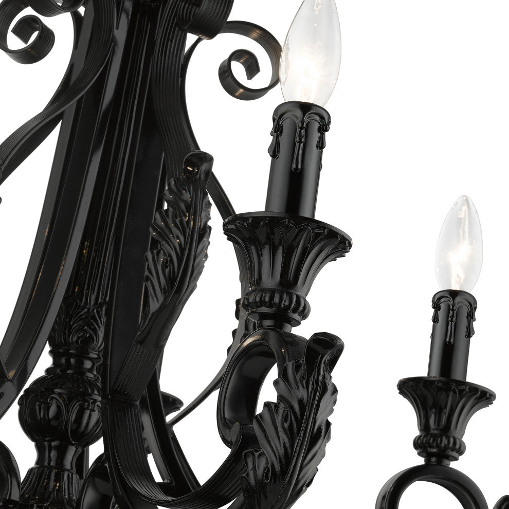 Valencia 5-Light Shiny Black Chandelier