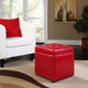 Modern Contemporary Living Room Storage Ottoman Red