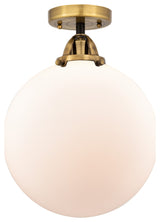 Beacon Semi-Flush Mount, Black Antique Brass, Matte White, Matte White